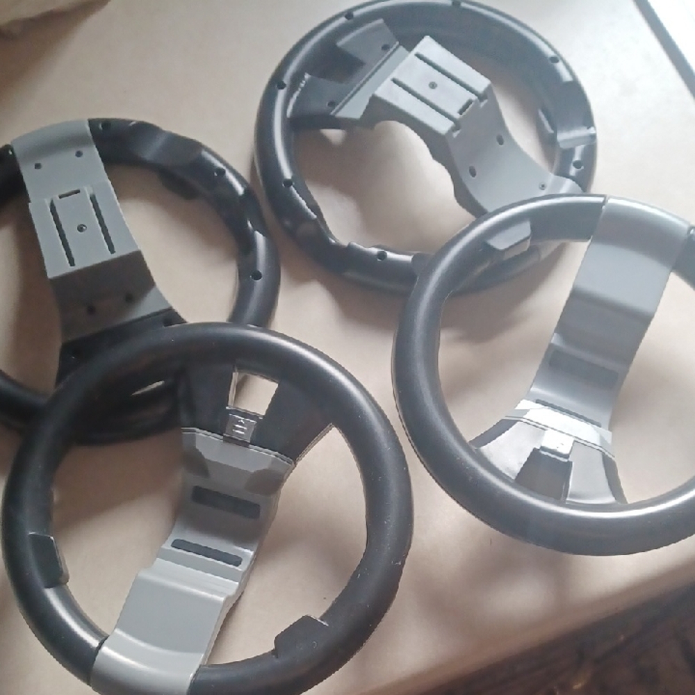 Black and Gray Steering Wheel Covers, Play Station 3, Set Of 4.